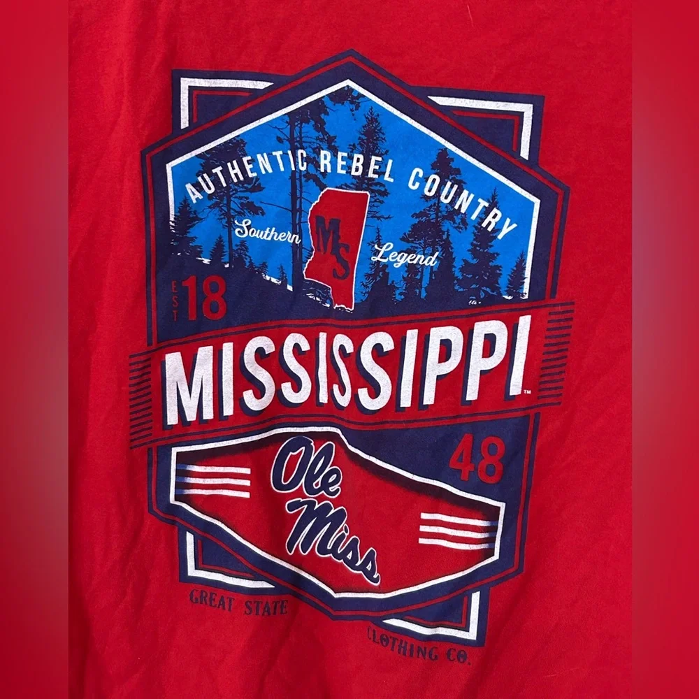 Great State Clothing Co. Men’s Large Ole Miss Rebels T-Shirt - Picture 4 of 7